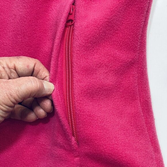 COLUMBIA Pink Fleece Vest Women's Small Full Zip w/Zip Pockets Autumn Outdoors - Picture 3 of 14